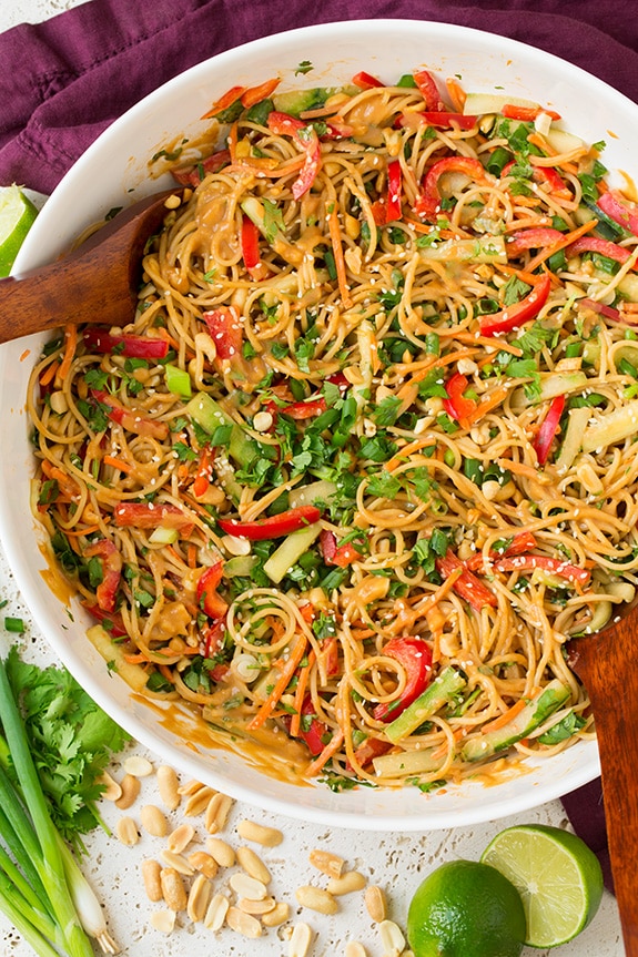 Spicy Thai Peanut Noodles: Fresh Flavors, Veggies & Crowd-Pleasing!